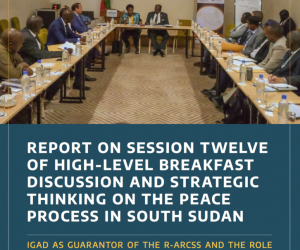REPORT ON SESSION TWELVE OF HIGH-LEVEL BREAKFAST DISCUSSION AND STRATEGIC THINKING ON THE PEACE PROCESS IN SOUTH SUDAN
